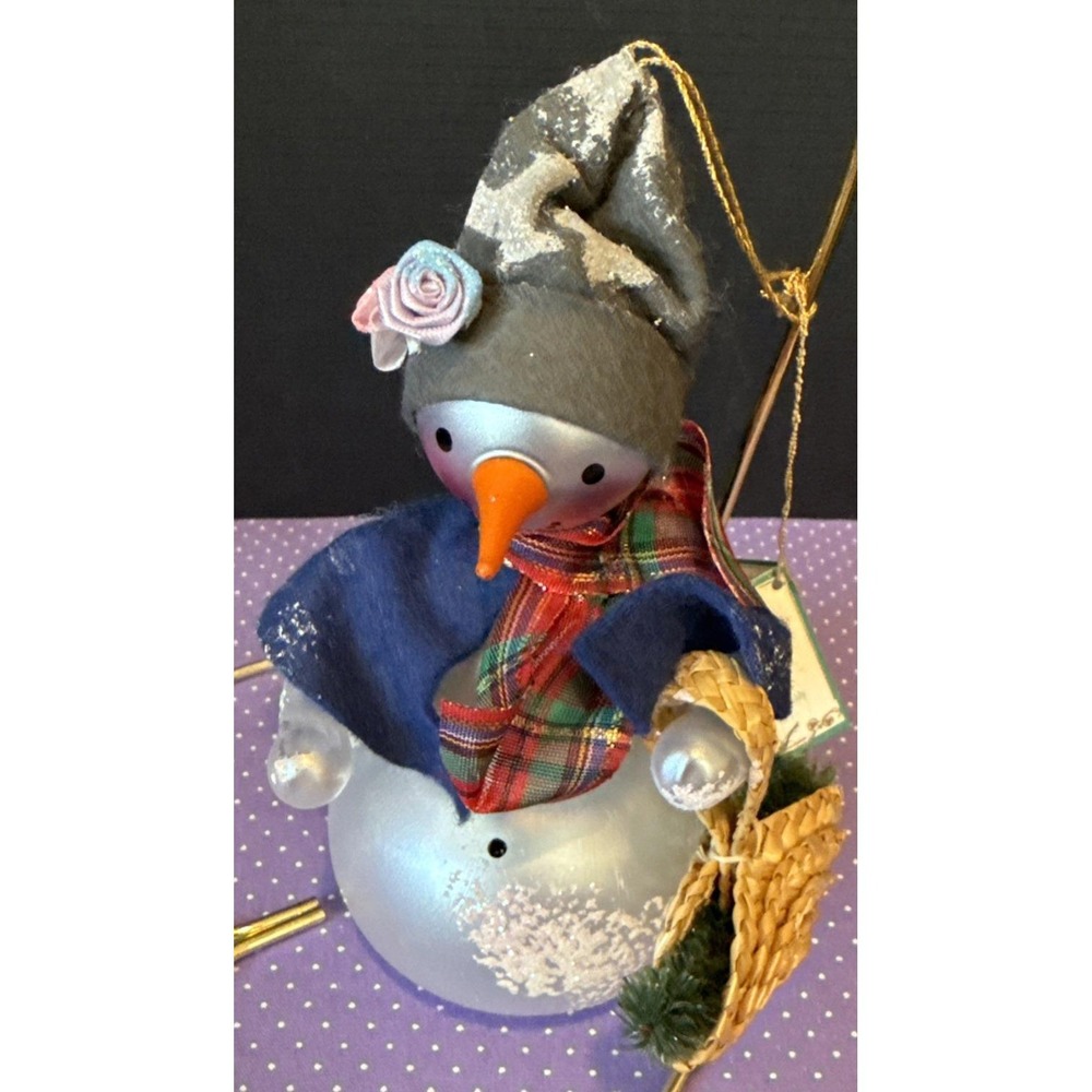 Soffieria De Carlini‎ Lady Snowman Italy Christmas Holiday Ornament 2002 VTG